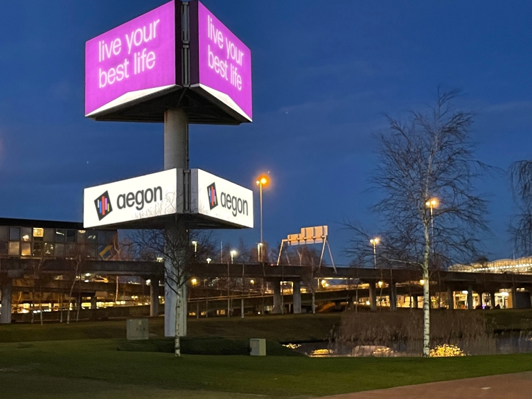 Aegon advertising mast WTC Schiphol (landscape)