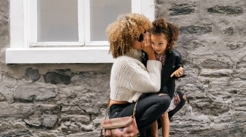 Mother holding child