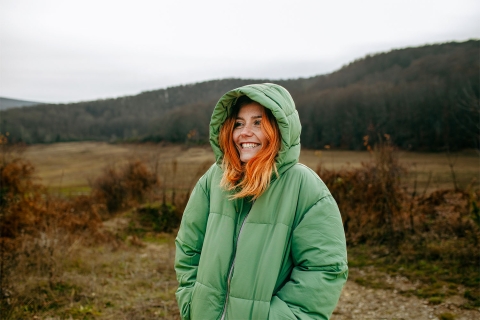 Woman hiking in the mountains 
